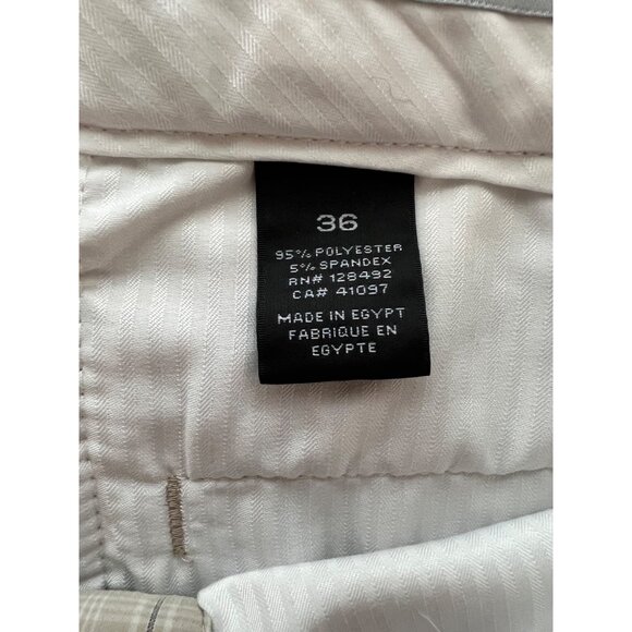 Greg Norman Mens Beige Plaid Shorts Size 36 Polyester/Spandex Blend - Picture 5 of 6